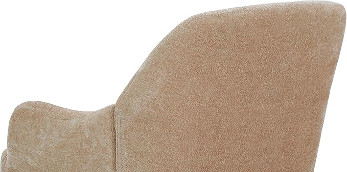 Chenille Armchair Modern Style Accent Chair with Wood Legs Comfy Design for Living Room Bedroom OfficeBeige