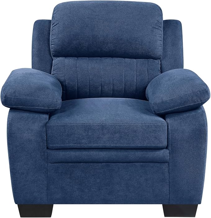 Plush Seating Chair with Channel Tufting - 35 Tall Modern Contemporary Living Room Accent Chair