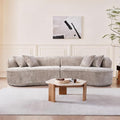 Modular Sectional Sofa Cloud Boneless Couch with Layered Cushion Upholstered Sofa in a Box Flexible Module Combination for Living Room No Assembly (Camel 114”)