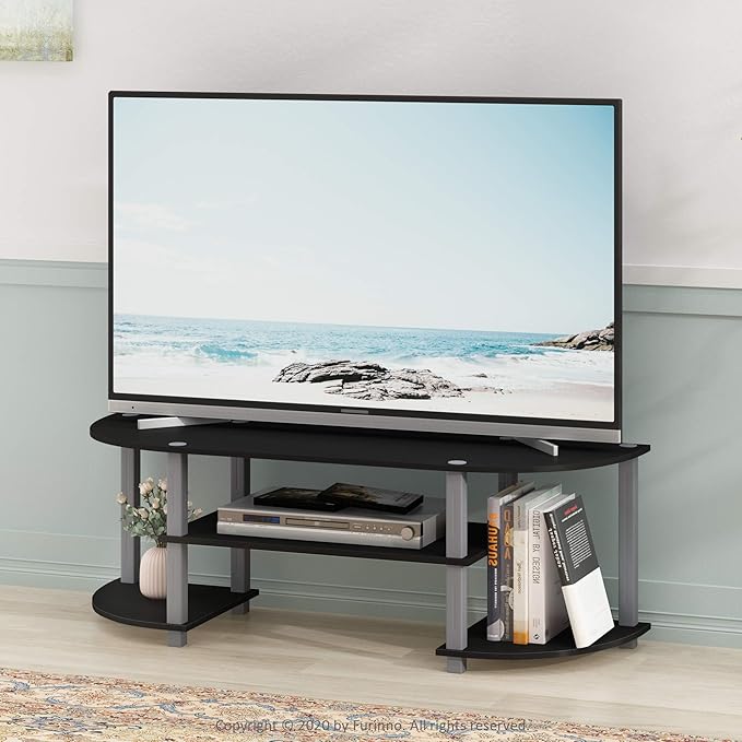 Furinno Turn-S-Tube Wide TV Entertainment Center Black/Grey