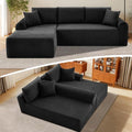 Modular Sectional Couch in a Box 103 L Shaped Boneless Cloud Couch with Deep Seat Convertible Sofa Bed for Living Room Bedroom Apartments No Assembly Required Black Left Facing Chaise