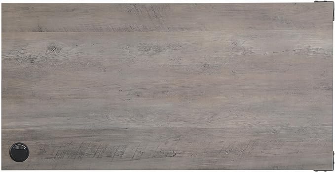 Grey Oak Sliding Barn Door Writing Desk for Spacious Home Office Maximize Workspace Cable Management