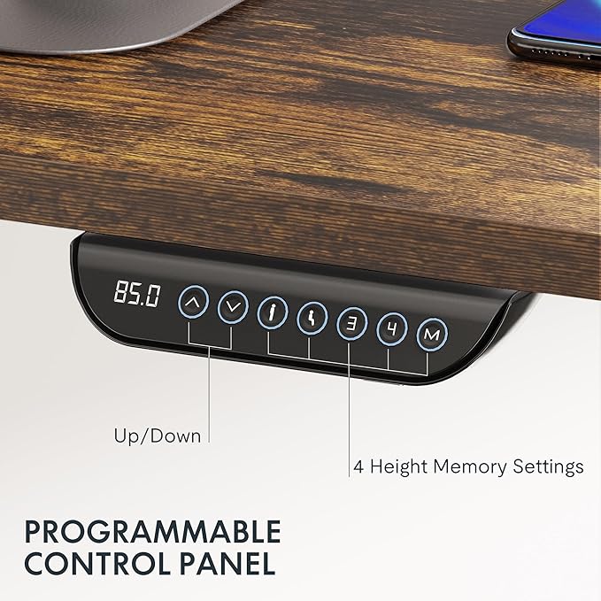 FLEXISPOT E6 MAX Dual Motor 3-Stage 48x30 Inch Heavy Duty Standing Desk 330lbs Weight Capacity Height Adjustable Desk w/Cable Management &amp Wheels (Seamless Special Walnut Desktop + Black Frame)