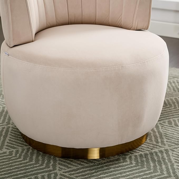360° Swivel Cuddle Barrel Accent Chairs Wide Upholstered Round Armchairs in Fluffy Velvet for Living Room Bedroom Office Waiting Rooms