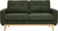 67 Velvet Loveseat Couch Modern Small Sofa with Walnut Wood Legs 2-Seater Fabric Upholstered Mini Sofa Couches for Small SpaceLiving Room Bedroom Office Dorm Apartment (Green)