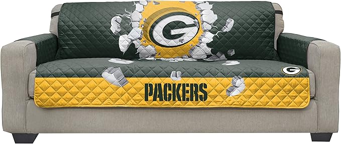 Pegasus Sports NFL Unisex NFL Sofa Couch Reversible Furniture Protector with Elastic Straps 75-inches by 110-inches