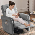 MELLCOM Power Recliner Rocking Chair Nursery Gliders with Adjustable Armrests and Headrest Swivel Electric Glider Reclining Nursing Chair with USB Port and Storage Bags FSC Certified