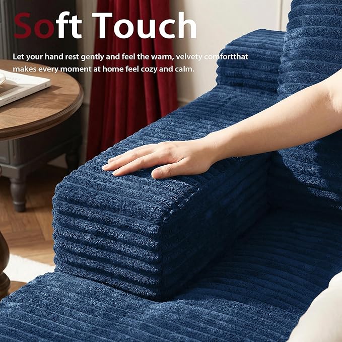 96''Sectional Couches for Living RoomModern Modular Sectional SofaUpholstered Boneless Couch Comfy Cloud Couch with L Shaped Chaise (Blue 96''W Right Facing Chaise)