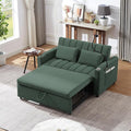 Bellemave 55.9 Convertible Sofa Bed Loveseat 3-Position Recliner to Sleeper with USB Ports Cup Holders 360°Swivel Phone Holder &amp Side Pockets for Small Space Green