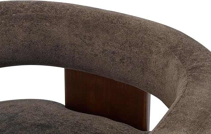 Christopher Knight Home Nettie Modern Accent Chair for Living Room Velvet Fabric Single Lounge Sofa Chair with Wooden Frame Comfy Reading Chair for Bedroom Lounge Armchair with Cushion Dark Brown