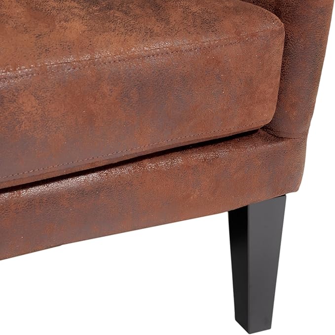 2 Piece Mid-Century Modern Accent Chairs 27 Wide Wingback Club Chair Set of 2 with Nailhead Trim Fabric Reading Living Room Side ChairSingle Armchair Sofa