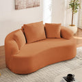 PUREMIND 67 Couches for Living Room Boneless Comfy Modern Sofa Cloud Sectional Modern Sleeper Couch with Chaise for Bedroom Apartment No Assembly Required (Orange)