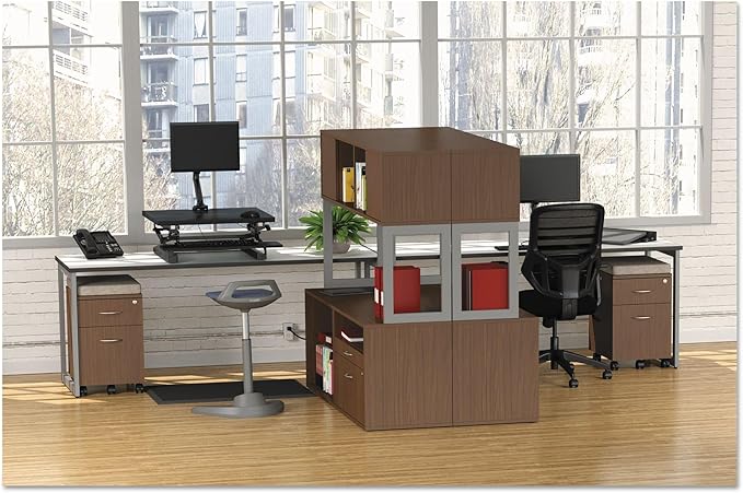 Alera ALE Valencia Series Mobile Box/File Pedestal 15 7/8 x 19 1/8 x 22 7/8 Walnut