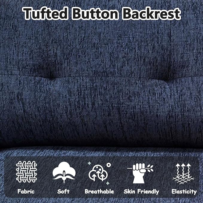 68“ Mid Century Modern Loveseat Sofa for Small Living Room Rraditional 2 Seater Couch for Office Apartment Bedroom Mini|Small|Vintage|Wood Frame|Chenille Fabric|600 LBS|Tufted (Grey Blue)