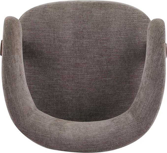 Christopher Knight Home Kled Upholstered Lounge Chair Indoor with Wooden Frame Modern Accent Chair for Living Room Comfy Reading Armchair with 3 Legs Design Thick Cushions Brown + Walnut
