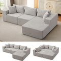 GarveeLife 108” Modular Sectional Sofa Cloud Sectional Couch with L-Shape Chaise Modern Modular Deep Seat Sofa Couch Upholstered Boneless Couches for Living Room Bedroom Right Facing Chaise Beige