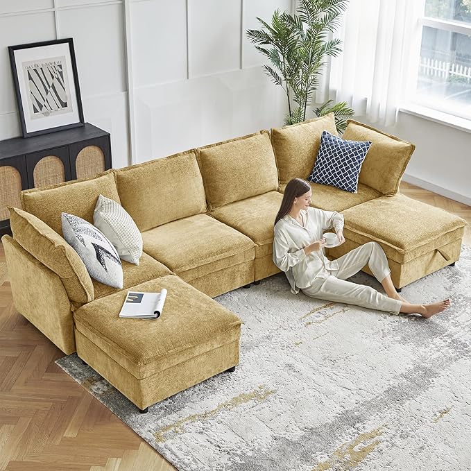 HULALA HOME Side Armrest Module for Sectional Sofa Couch One Armrest Included Cream