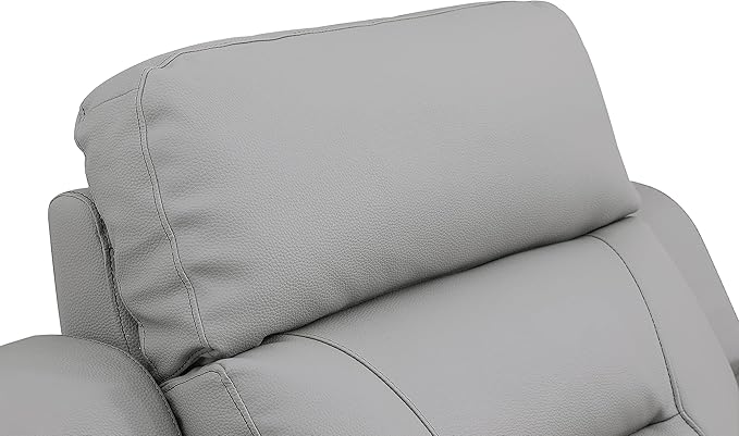 Blackjack Furniture Walker Leather Match Upholstered Reclining Living Room Chair Lava Gray