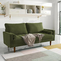 Loveseat Sofa 58 Love Seat for Small SpacesSpring CushionsEasy Assembly Sofa Couch w/Throw Pillow for Bedroom Living Room (Olive Green)