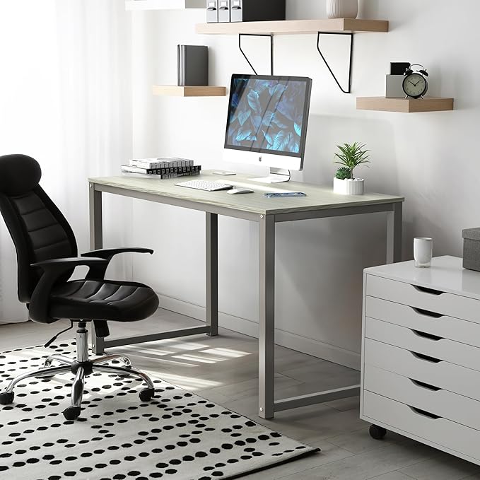 SHW 48-Inch Commercial-Grade Office Computer Desk Maple