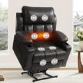 FLEXISPOT XL31-XL Oversized Power Lift Recliner Chair for Elderly 27.4 Extra Wide Lay Flat Lift Chair w/Massage &amp Heat Dual Motor Electric Reclining Chair for Big &amp Tall(Oversized Dark-Gre