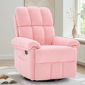 Recliner Chair Swivel Rocker Recliner Chair for Adults Small Recliners for Small Spaces Manual Recliner with Side Pockets Upholstered Nursery Rocking Chair for Living Room Sherpa Pink