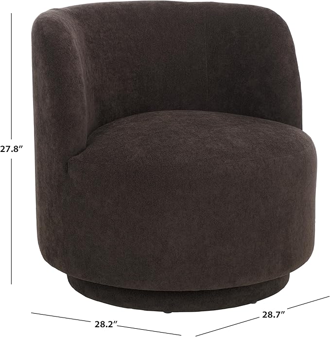 SAFAVIEH Home Collection Hayls Brown Linen Swivel Accent Chair (Fully Assembled)