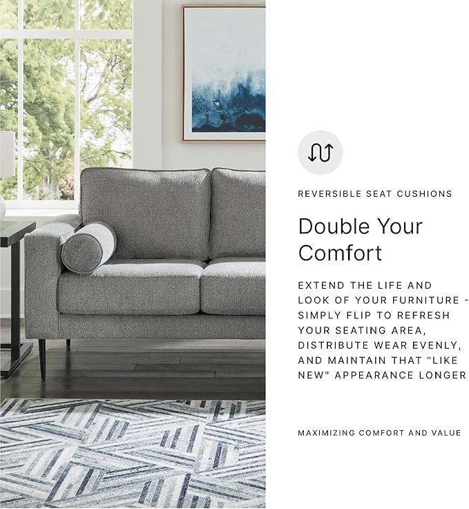 Signature Design by Ashley Hazela Contemporary Sectional Sofa Couch with Chaise Lounge Gray