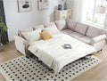 104 2-in-1 Queen Convertible Sleeper Sofa Bed Pull Out Couch Bed6 Seater Sofa Bedwith 3.35 Memory Foam MattressL Shaped Sleeper Sectional Sofa Couch with Rivet HandrailLiving Room
