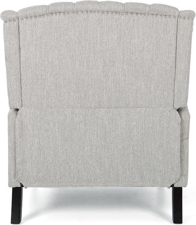 KEIKI Push Back Chair Wide Recliner Sofa Modern Chaise Lounge with Wing Back and Nailhead Trim for Bedroom and Living Room