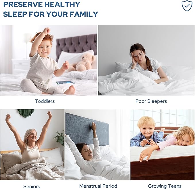 BEDLORE Waterproof Mattress Protector Noiseless Full Size Mattress Pad with Deep Pocket Fitted Up to 6-15 Soft Dirt-Proof Double Mattress Cover for College Dorm(Gray)