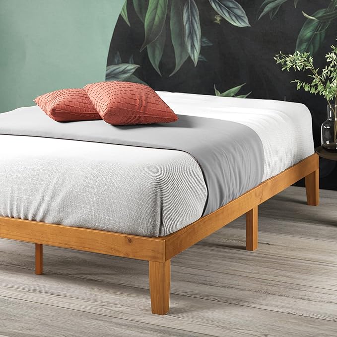 Zinus Alexia Wood Platform Bed Frame Solid Wood Foundation No Box Spring Needed Wood Slat Support Easy Assembly Rustic Pine Full
