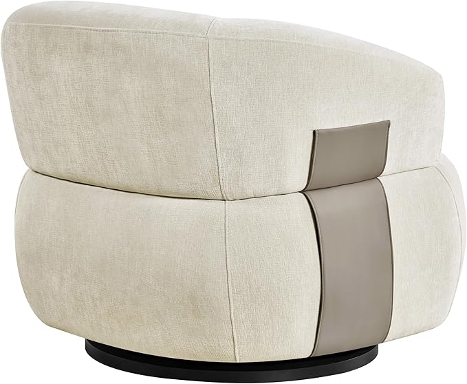 Swivel Accent Chair Modern Living Room Chairs Comfy Barrel Armchair Cozy Side Single Sofa Chair for Bedroom Reading Room Waiting Room Club Fully Assembled (Set of 2 New White)