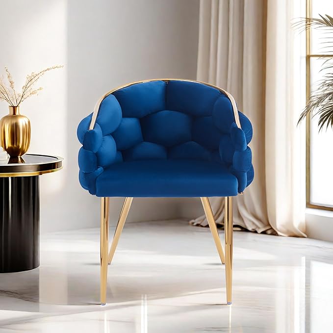 Luxury Handmade Accent Chair with Gold Legs Modern Velvet Armchair for Living Room and Bedroom