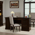 61.85″ Large Executive Desk with Roman Column Design for Boss Office Home Office 3 Drawers incl. File Drawer Keyboard Tray Shelf Cabinet with Door Dark Cherry
