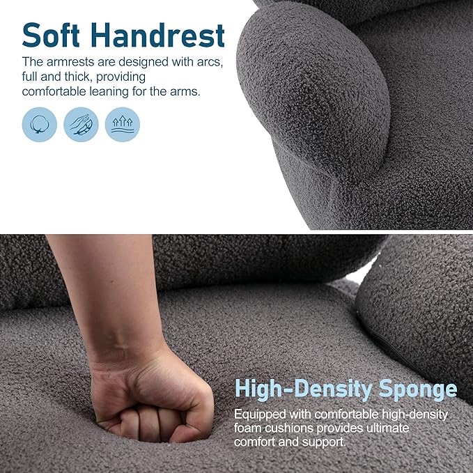 wivel Accent Chair Teddy Short Plush Particle Velvet Armchair360 Degree Swivel Barrel Chair for Living Room Hotel Bedroom Office Lounge