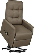 HOMCOM Power Lift Recliner Chair for Elderly Fabric Lift Chair Sofa with Remote Control Side Pockets Pocket Spring Tufted Back Quick Assembly Brown