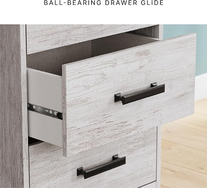Signature Design by Ashley Shawburn Farmhouse 3-Drawer 54 Home Office Desk White &amp Gray