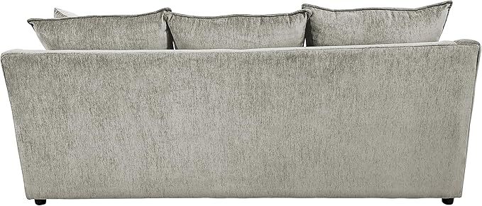 New Classic Furniture Sylvie Polyester Upholstered Sofa in Light Gray