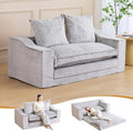 Loveseat Oversized Folding Sofa Bed Convertible Sleeper Chair Bed with Pillows &amp Wide Armrest Comfortable Floor Couch for Living Room &amp Bedroom(Fur Coffee) | Foldable