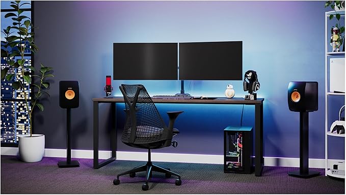 Hirsh 72x30 Open Metal Desk for Commercial/Home Office - Black/Pewter