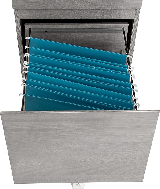 Techni Mobili Rolling Lock and Storage 2 Drawer Vertical Filing Cabinet 15.75 L x 17.75 W x 23 HGrey