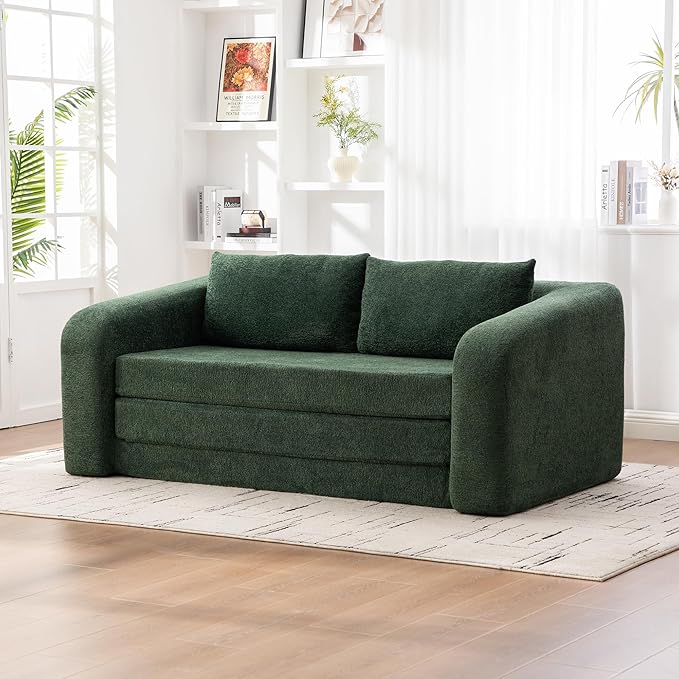 KEIKI 71 Pull-Out Sofa Bed with Armrest &amp Backrest High-Density Foam Cloud Lounger for Movie Nights Relaxed Reading Spaces Dorm Living &amp Multi-Functional Rooms