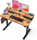 FiCiHi 55x24 Inch Standing Desk with Drawers C-Clamp Mount Compatible Electric Adjustable Height Computer Stand Up Desks Home Office Sit Stand Table with 3 Preset Heights Rustic Brown