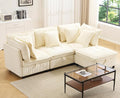 Modular Sectional Sofa 102.5 L-Shaped Cloud Couch with Storage 4-Seater Deep Seat Couch with Tufted Cushions &amp Removable Pillows Comfy Corduroy Couches for Living Room Beige | Modern couch