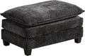 Black Ottoman for Modular Sectional Sofa Chenille Fabric Seat for Oversized Sectional Couches for Living Room Bedroom Apartment Cloud Sofa Couch Sofá para Sala