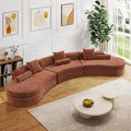 AVZEAR Curved Modular Sectional Sofa Chenille Upholstered Cloud 6 Seater Couch for Living Room No Assembly Modern Love Seat Sofa with 3 Bolster Pillows &amp 3 Square Pillows High-Density Foam Ora