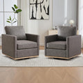 Chifee &amp Vingol 30.7 W Swivel Accent Chair for Living Room PU Leather Swivel Armchair Mid Century Modern Chair Set of 2Gray