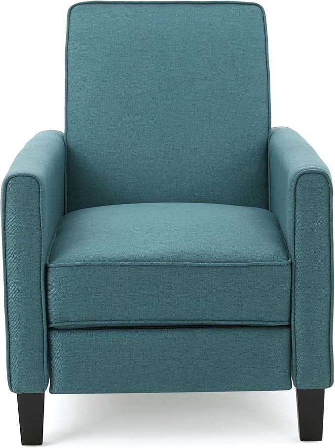 Teal Linen Push Back Chair for Living Room Comfort and Style