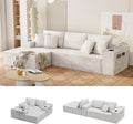 104.3 Modular Sectional Sofa Beige Boneless Couch Left Chaise L Shaped Couch with USB Ports 2 Cup Holders 2 Side Storage Bags &amp Lint Remover No Assembly Sectional Couches for Living Room